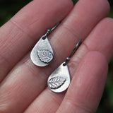 Silver leaf earrings