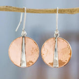 Vintage Round Pink Silver Earrings