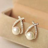 Eva - Earrings with pearl and crystals