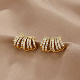 Gold plated pearl hoop earrings