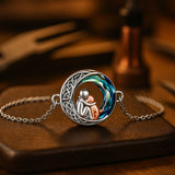 Adjustable silver bracelet with a dog charm