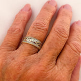 Golden shiny and hollow ring