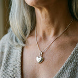 Silver heart-shaped necklace