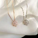 Gold and Silver Glitter Snowflake Necklace