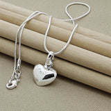 Silver heart-shaped necklace