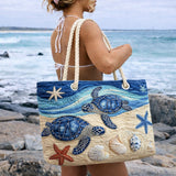 Padded Beach Tote Turtle Ocean Escape