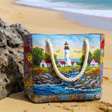 Padded Beach Tote Lighthouse Glow