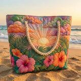 Tropical Sunrise Beach Tote with Envelope