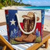 Upholstered Beach Bag Texas Pride