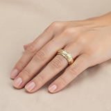 Vintage Golden Ring with Flowers