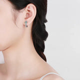 Silver earrings designed as a snake