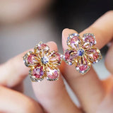 Multicoloured zirconia earrings in silver
