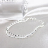 Silver bracelet with zirconia