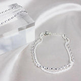 Silver bracelet with zirconia