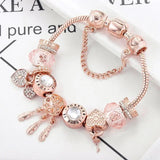 Pink Dreamcatcher Silver Charms Bracelet