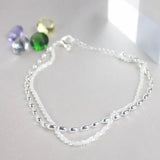 Silver bracelet with zirconia