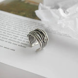 Adjustable sterling silver layered ring