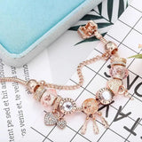 Pink Dreamcatcher Silver Charms Bracelet