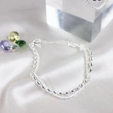 Silver bracelet with zirconia