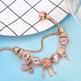 Pink Dreamcatcher Silver Charms Bracelet