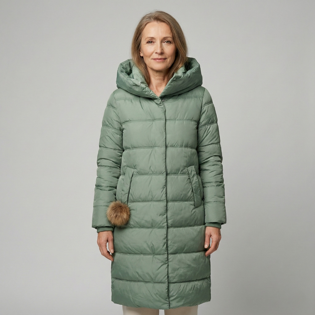 Karolína | Elegantne talvine pikk kapuutsiga jakk