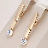 Elegant earrings with golden zircons