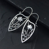 Silver earrings with a lotus flower