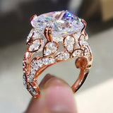 Golden ring with vintage glass