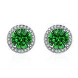 Emerald and diamond earrings