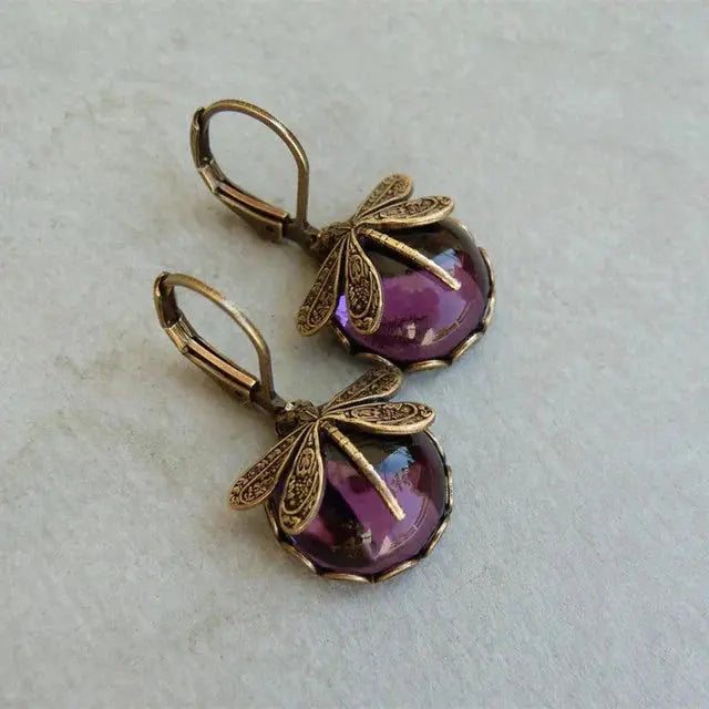 Golden butterfly earrings