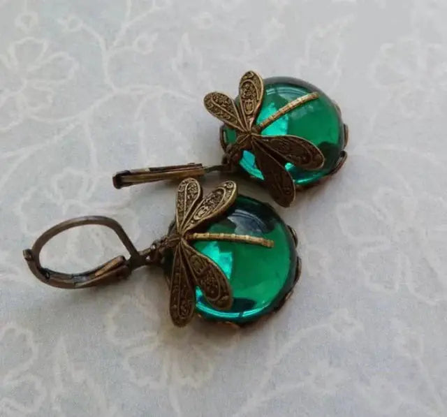 Golden butterfly earrings