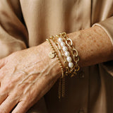 Gold Bracelets with Pearls