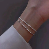 Silver bracelet with zirconia
