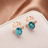 Christmas ox-shaped earrings with crystals