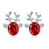 Christmas ox-shaped earrings with crystals