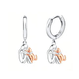 Cat Cuddle Earrings in Silver and Gold