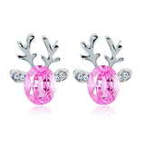 Christmas ox-shaped earrings with crystals