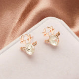 Christmas ox-shaped earrings with crystals