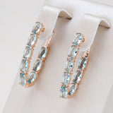 Elegant Earrings with Turquoise and Zircon in Gold