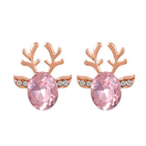 Christmas ox-shaped earrings with crystals
