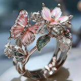 Nature's dazzling butterfly ring with zirconia