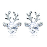 Christmas ox-shaped earrings with crystals