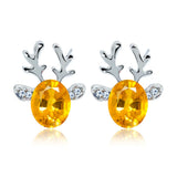 Christmas ox-shaped earrings with crystals