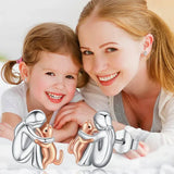 Cat Cuddle Earrings in Silver and Gold
