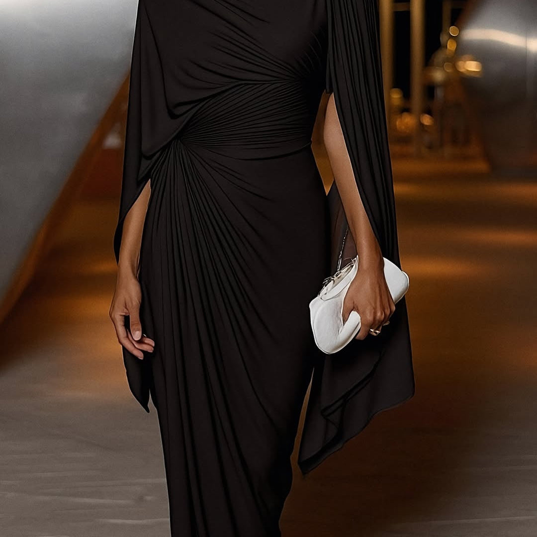 Melyssa™ Pleated Drape Maxi Kleid