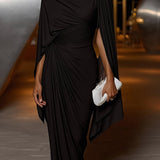 Melyssa™ Pleated Drape Maxi Kleid