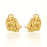 Two Tone Huggie Hoop Earrings in Sterling Silver and 18ct Gold Plate