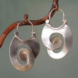 Silver vintage earrings with spiral