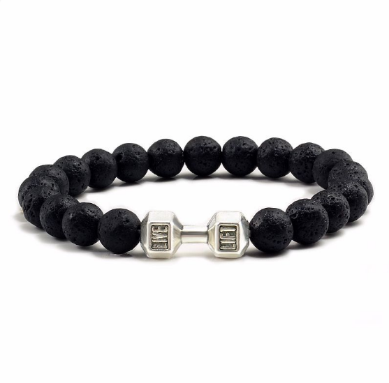 Aromatherapy bracelet with volcanic stones