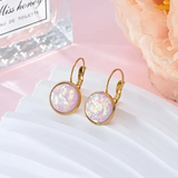 Stainless steel earrings with sparkle and rhinestones